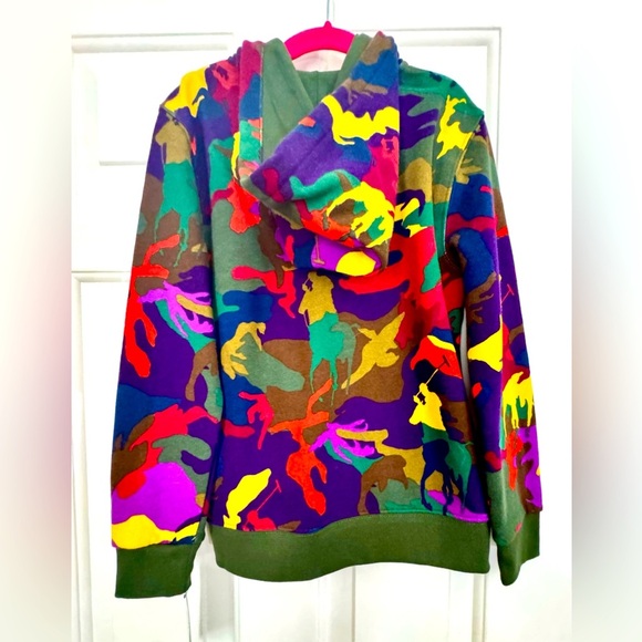 Polo by Ralph Lauren NWT Sz 7 Pony Colorful Camo Double-Knit Full Zip Hoodie - Picture 5 of 5